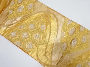 アンティーク　流水に地紙・古典柄模様織り出し袋帯(着用可)